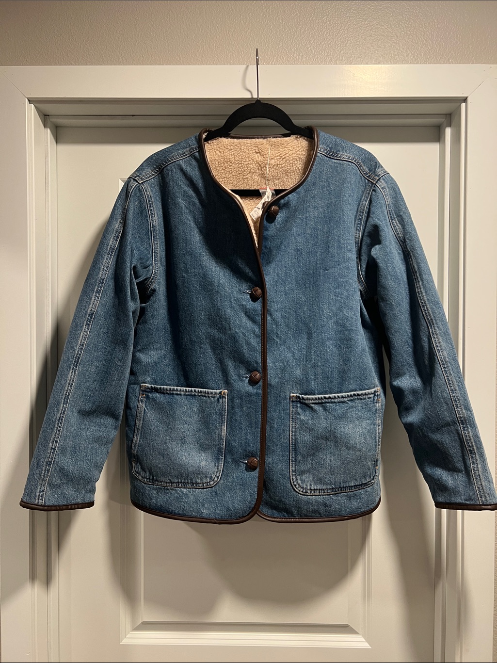 Madewell Reversible Denim & Sherpa Jacket In Petersburg Wash & Rigid Size S Nwt